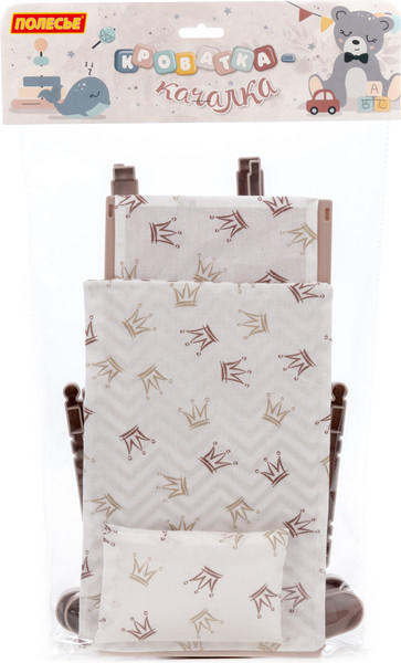 Изображение товара Аксессуар для куклы Полесье Кроватка-качалка №4 / 24026 (темно-кремовый)