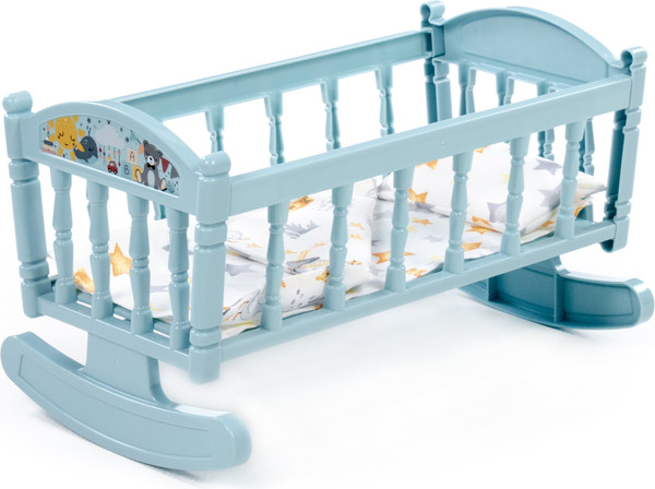 Изображение товара Аксессуар для куклы Полесье Кроватка-качалка №4 / 24033 (дымчато-голубой)