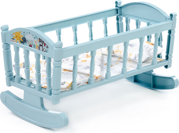 Изображение товара Аксессуар для куклы Полесье Кроватка-качалка №4 / 24033 (дымчато-голубой)
