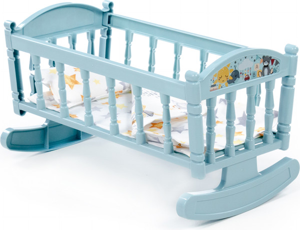 Изображение товара Аксессуар для куклы Полесье Кроватка-качалка №4 / 24033 (дымчато-голубой)