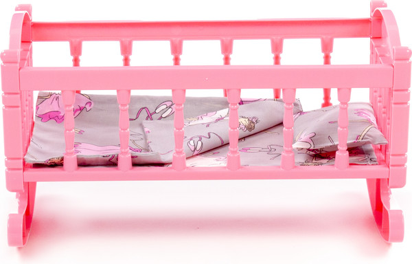 Изображение товара Аксессуар для куклы Полесье Кроватка-качалка №4 / 24040 (розовый)