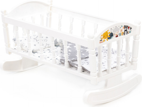 Изображение товара Аксессуар для куклы Полесье Кроватка-качалка №4 / 24057 (белый)