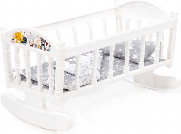 Изображение товара Аксессуар для куклы Полесье Кроватка-качалка №4 / 24057 (белый)