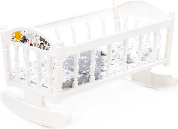 Изображение товара Аксессуар для куклы Полесье Кроватка-качалка №4 / 24057 (белый)