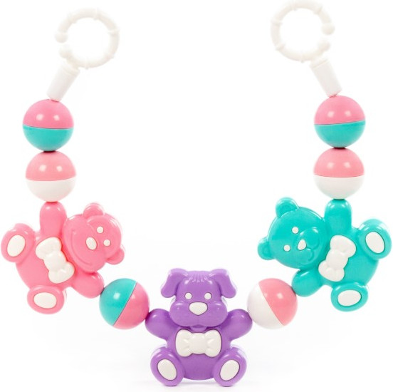 Изображение товара Подвеска на кроватку Полесье Забавные зверята / 24453 (розовый/сиреневый/бирюзовый)