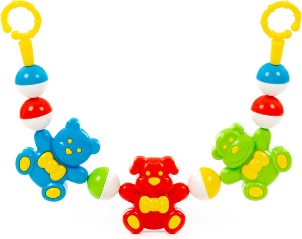 Изображение товара Подвеска на кроватку Полесье Забавные зверята / 24460 (зеленый/красный/голубой)