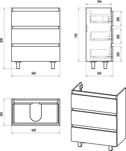 Изображение товара Тумба с умывальником Brevita Victory 70 / VIC-07070-50-03Я + 11070-KL
