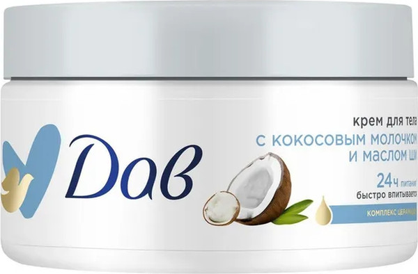 Изображение товара Крем для тела Dove с кокосовым молочком и маслом ши (300мл)