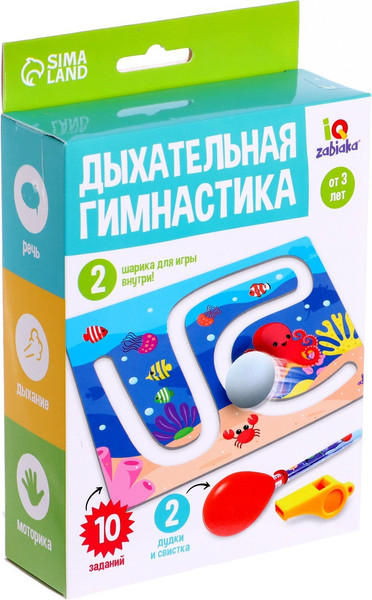 Изображение товара Развивающий игровой набор Zabiaka IQ Дыхательная гимнастика / 7354257