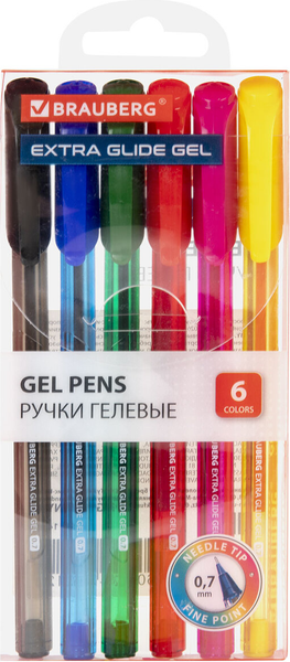 Изображение товара Набор гелевых ручек Brauberg Extra Glide Gel / 144078 (6цв)