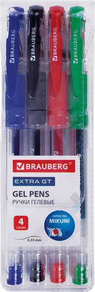 Изображение товара Набор гелевых ручек Brauberg Extra GT / 143923 (4цв)