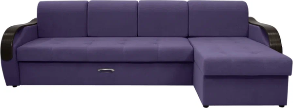 Изображение товара Диван угловой Сириус Лидер-6 с оттоманкой ППУ 300x165 (Eva 31 велюр фиолетовый)