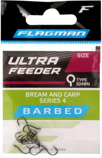 Изображение товара Набор крючков рыболовных Flagman Fishing Ultra Feeder Bream And Carp Series 4 / 304BN-10 (12шт)