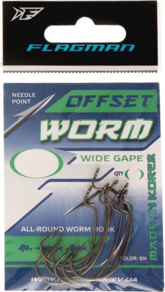 Изображение товара Крючок рыболовный Flagman Fishing Worm Offset №02 / FWO-02