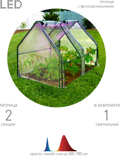 Изображение товара Теплица Green Apple GA-House-medium / Б0063840 (со светильником)