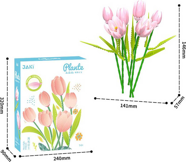 Изображение товара Конструктор Jaki Букет розовых тюльпанов / JK29312