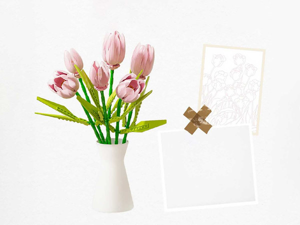 Изображение товара Конструктор Jaki Букет розовых тюльпанов / JK29312