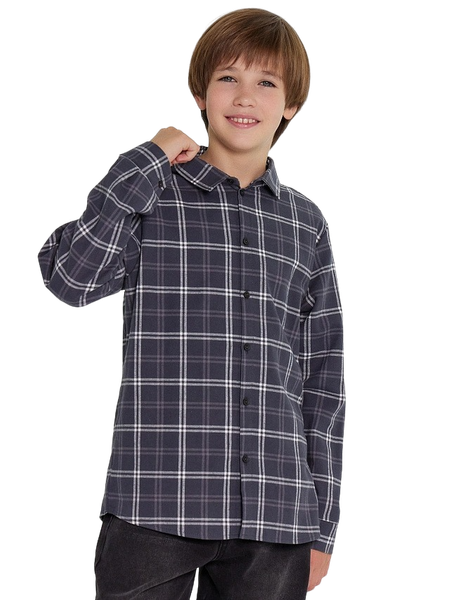 Изображение товара Рубашка детская Mark Formelle 123440/1 (р.146-72, бело-серая клетка)