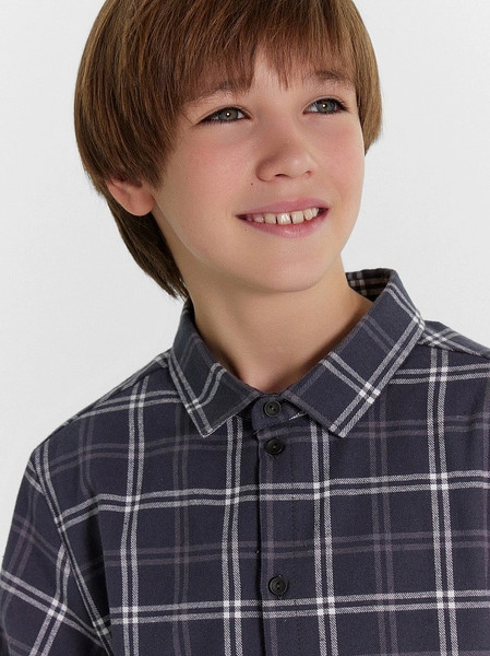 Изображение товара Рубашка детская Mark Formelle 123440/1 (р.146-72, бело-серая клетка)