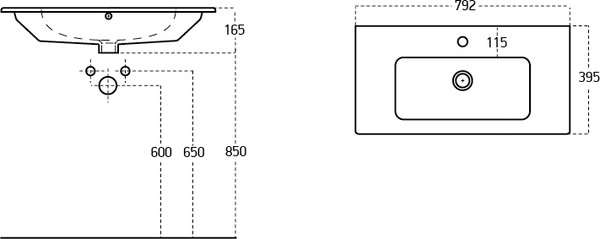 Изображение товара Тумба с умывальником Гамма Люкс 12-У80 Практико-44080