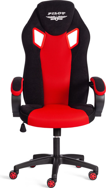 Изображение товара Кресло геймерское Tetchair Pilot флок/ткань (черный/черный/красный)