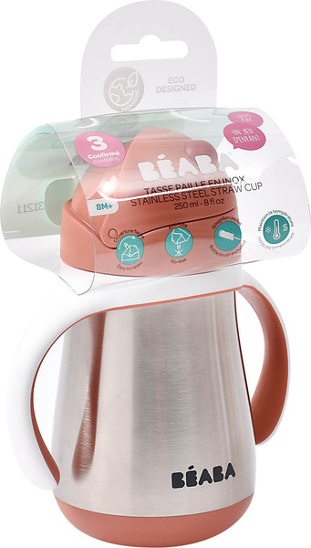 Изображение товара Поильник Beaba Tasse Paille Inox Термос 913587 (250мл, Terracotta)