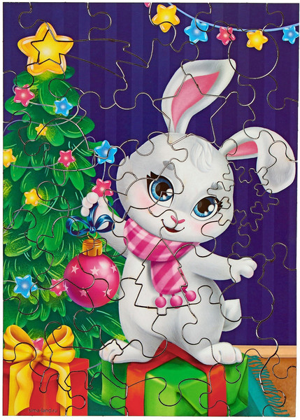 Изображение товара Пазл Лесная мастерская Новый год! Поздравление от зайки / 9924967