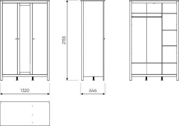 Изображение товара Шкаф Mio Tesoro Сага с зеркалом / 2.08.01.040.15 (серый/ясень)