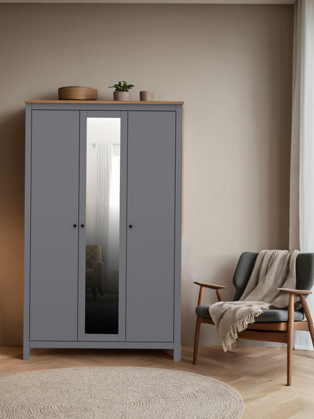 Изображение товара Шкаф Mio Tesoro Сага с зеркалом / 2.08.01.040.15 (серый/ясень)
