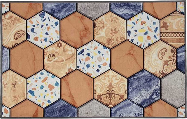 Изображение товара Коврик грязезащитный VORTEX Velur 50x80см Мраморная плитка / 24408