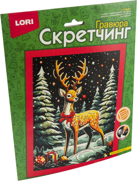 Изображение товара Гравюра Lori Скретчинг. Новогодний олень / Гр-895