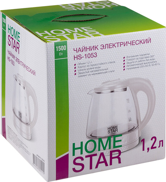 Изображение товара Электрочайник HomeStar HS-1053 / 106464 (белый)