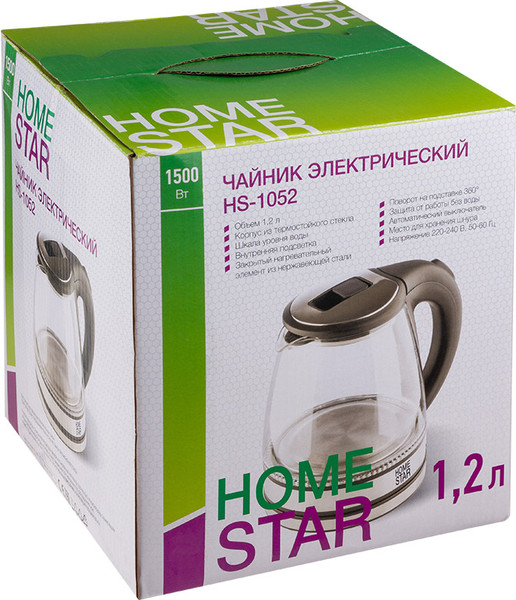 Изображение товара Электрочайник HomeStar HS-1052 / 106462 (черный)