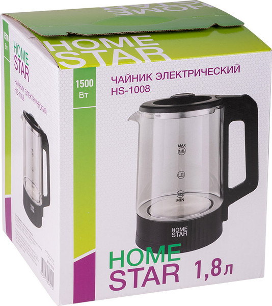 Изображение товара Электрочайник HomeStar HS-1008 / 107010 (черный)