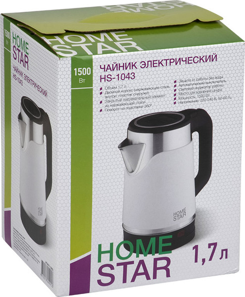 Изображение товара Электрочайник HomeStar HS-1043 / 108855 (белый)