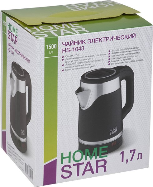 Изображение товара Электрочайник HomeStar HS-1043 / 108851 (черный)