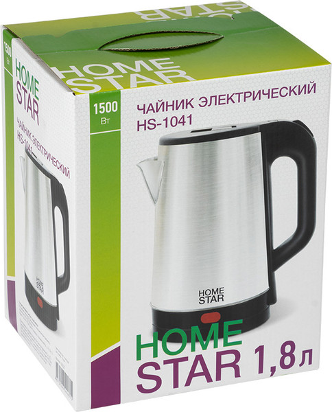 Изображение товара Электрочайник HomeStar HS-1041 / 105220 (стальной/черный)