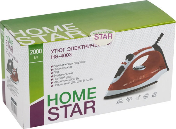 Изображение товара Утюг HomeStar HS-4003 / 002671 (серый/голубой)