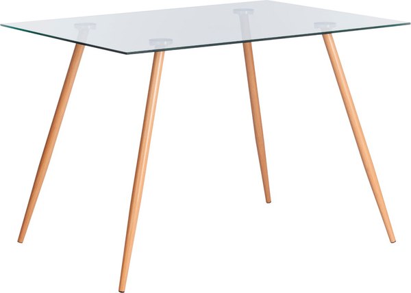 Изображение товара Обеденный стол Tetchair Sophia 80x110x75 металл/стекло/бук (прозрачный)