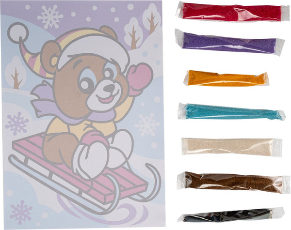 Изображение товара Набор для творчества Lori Фреска. Картина из песка новогодняя. Бурый мишка / Пз/ф-041