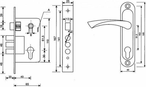 Изображение товара Замок врезной Loid LH 7036 - X11SN (никель)