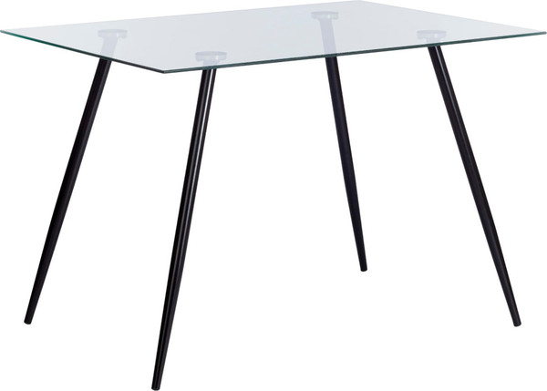 Изображение товара Обеденный стол Tetchair Sophia 80x110x75 металл/стекло (черный/прозрачный)