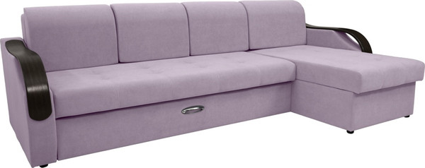 Изображение товара Диван угловой Сириус Лидер-6 с оттоманкой НПБ 300x165 (Eva 13 велюр светло-фиолетовый)