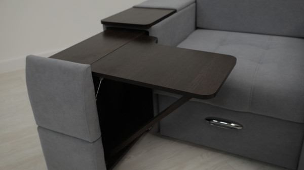 Изображение товара Диван угловой Сириус Лидер-13 с оттоманкой НПБ 330x165 (Eva 11 велюр черный)