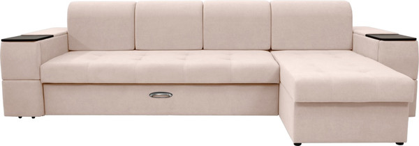 Изображение товара Диван угловой Сириус Лидер-13 с оттоманкой ППУ 330x165 (Eva 01 велюр белый)