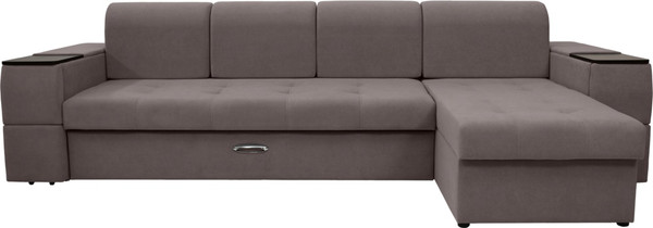 Изображение товара Диван угловой Сириус Лидер-13 с оттоманкой ППУ 330x165 (Eva 06 велюр темно-серый)