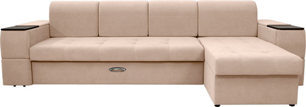 Изображение товара Диван угловой Сириус Лидер-13 с оттоманкой ППУ 330x165 (Eva 33 велюр светло-коричневый)