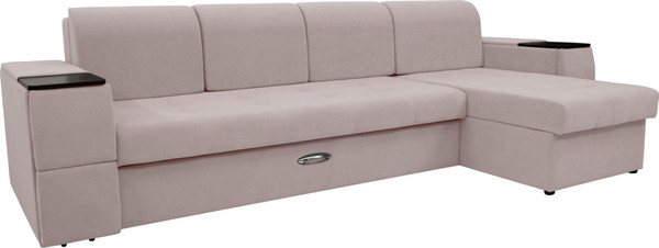 Изображение товара Диван угловой Сириус Лидер-13 с оттоманкой НПБ 330x165 (Eva 05 велюр светло-бежевый)