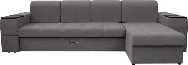 Изображение товара Диван угловой Сириус Лидер-13 с оттоманкой НПБ 330x165 (Eva 07 велюр темно-серый)