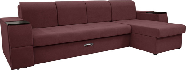 Изображение товара Диван угловой Сириус Лидер-13 с оттоманкой НПБ 330x165 (Eva 15 велюр темно-бордовый)